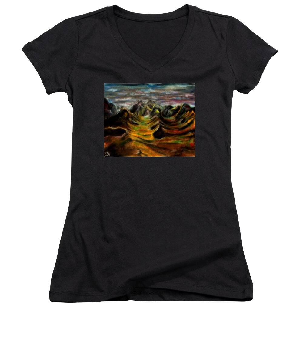 Beautiful Women's V-Neck featuring the photograph One Fall Eve In Paradise by Artist RiA