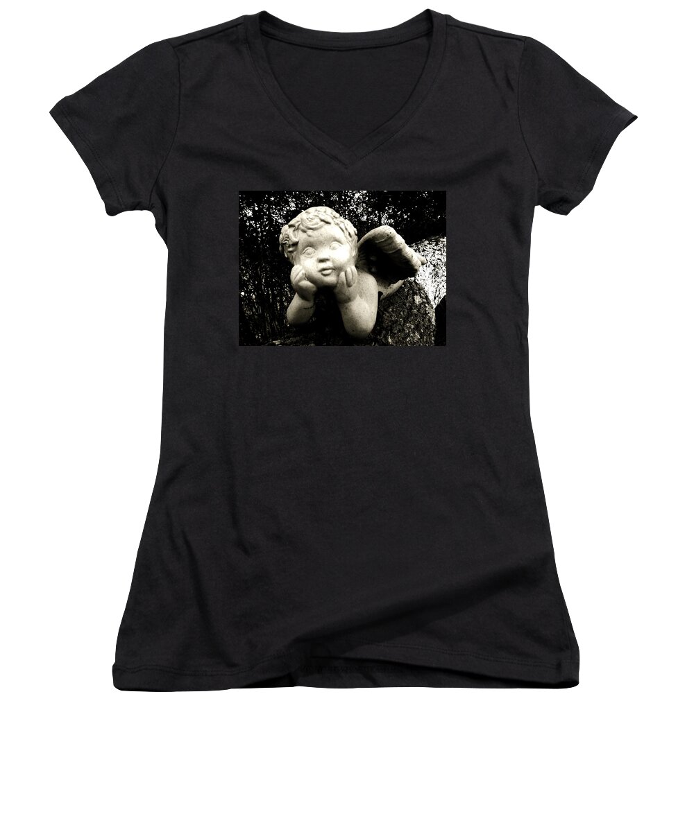 Angle Women's V-Neck featuring the photograph Out on a Limb by John Duplantis