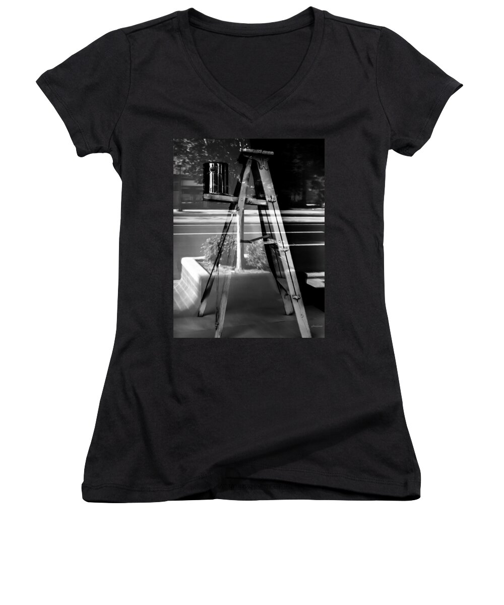 Abstracts Women's V-Neck featuring the photograph Painted Illusions - Abstract by Steven Milner