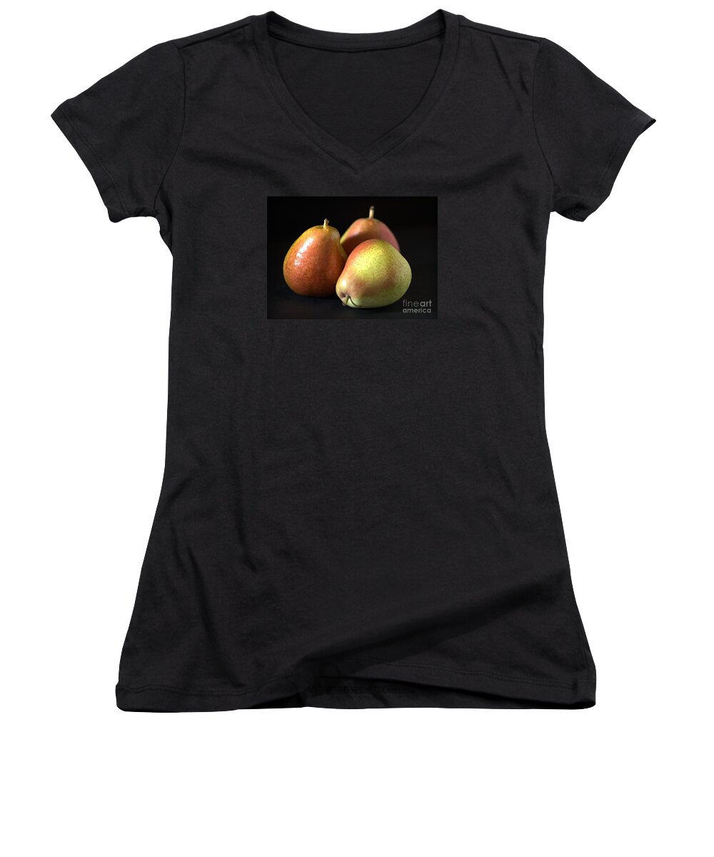 Pear Women's V-Neck featuring the photograph Pears by Joy Watson