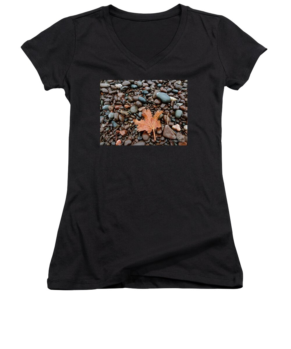 North Shore Women's V-Neck featuring the photograph Pebbles by Jacqueline Athmann