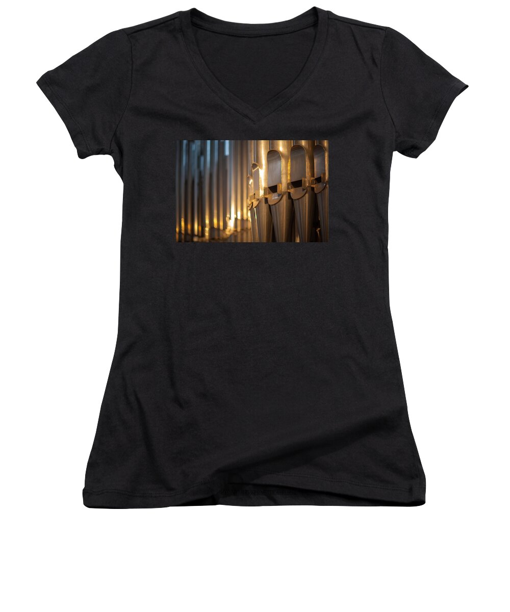 High Women's V-Neck featuring the photograph Pipes by Ralf Kaiser