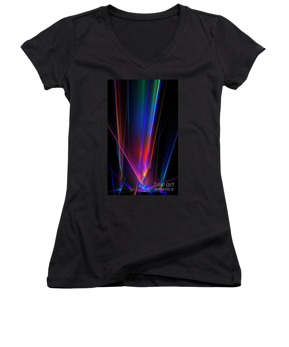 Home Women's V-Neck featuring the digital art Prisims P by Greg Moores