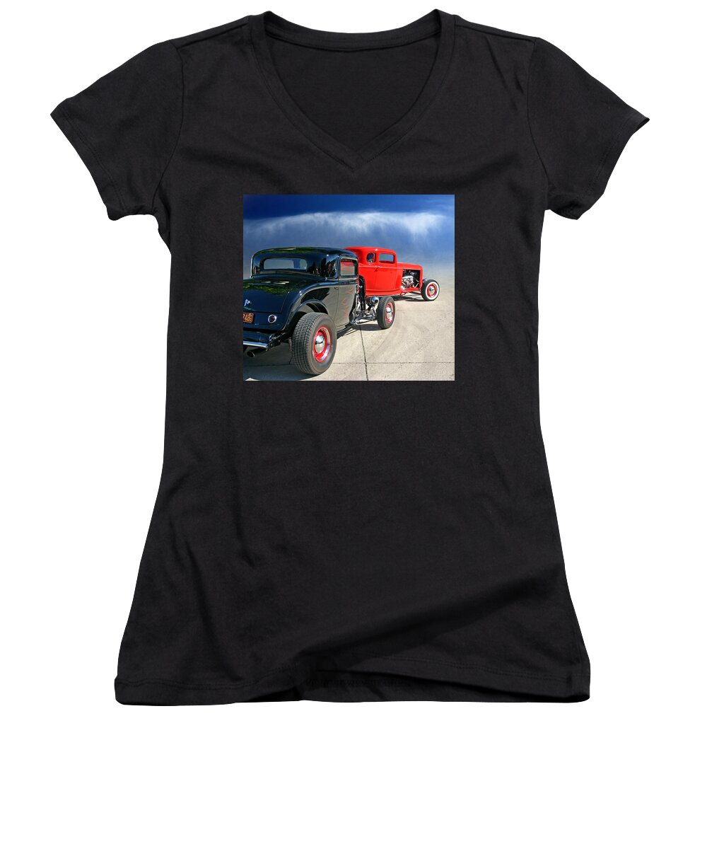 '32 Women's V-Neck featuring the photograph Red Steelies by Christopher McKenzie