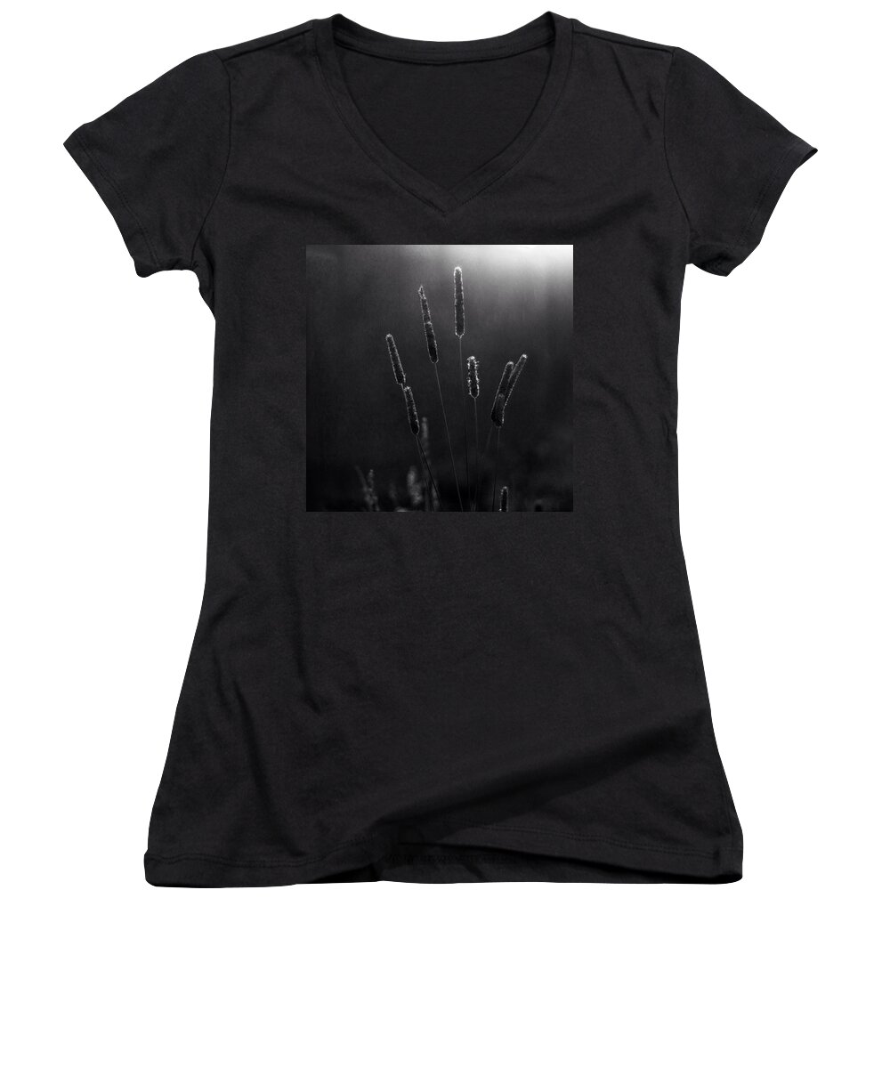 Beautiful Women's V-Neck featuring the photograph Reeds by Aleck Cartwright