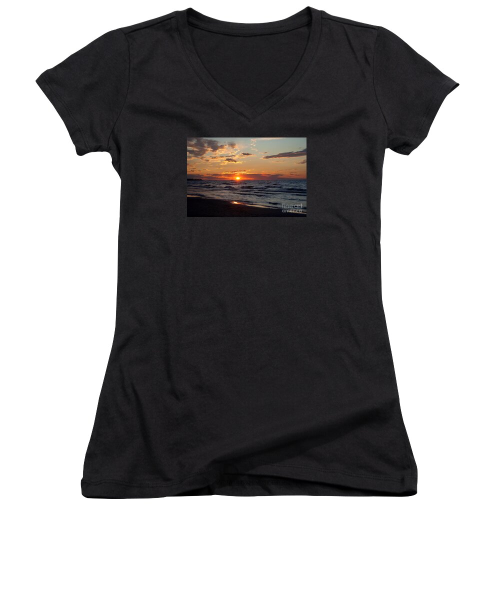 Ipperwash Women's V-Neck featuring the photograph Reflection by Barbara McMahon