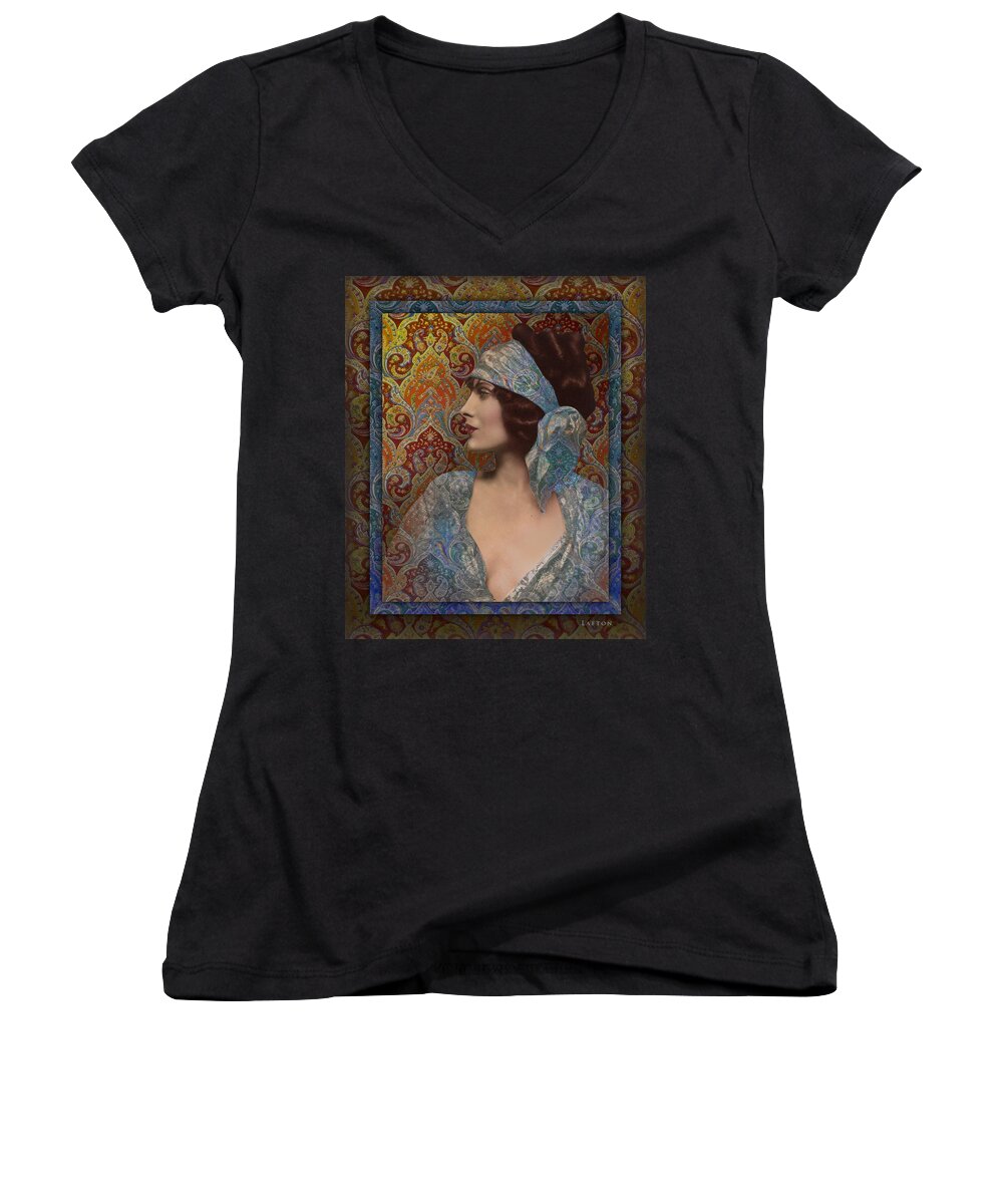 Woman Women's V-Neck featuring the photograph Remembering by Richard Laeton