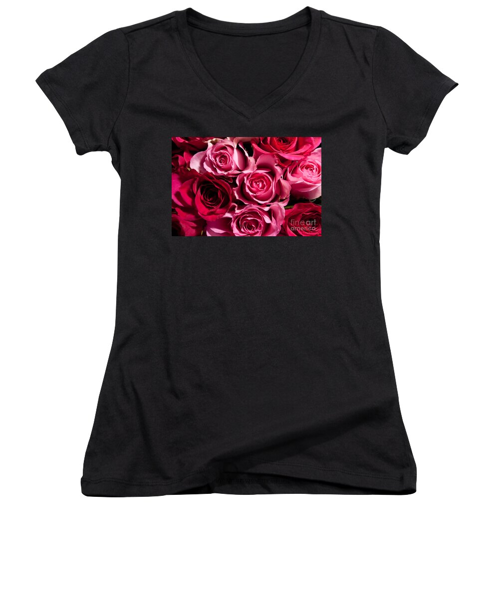 Flowers Women's V-Neck featuring the photograph Roses by Matt Malloy