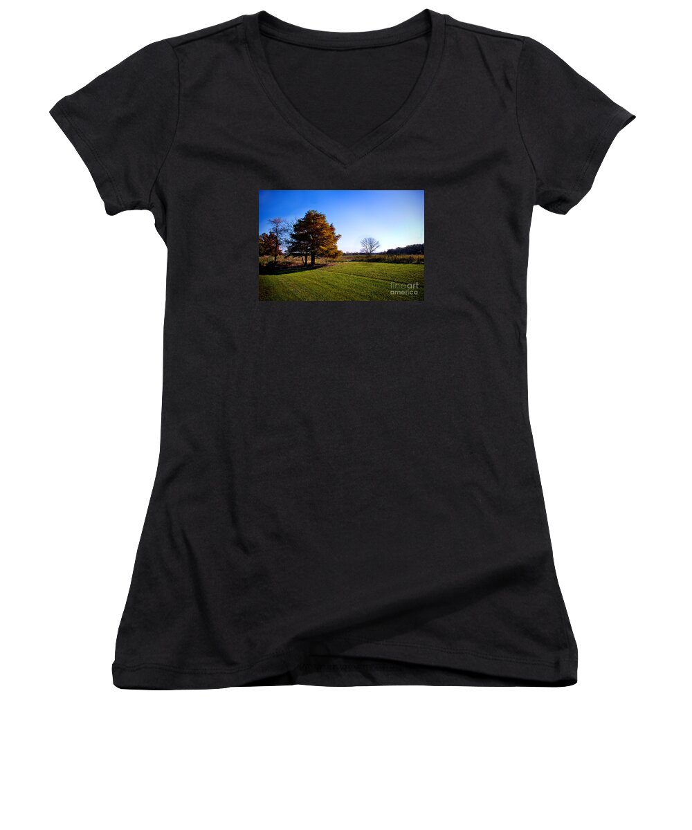 Frankjcasella Women's V-Neck featuring the photograph Rustic Glory by Frank J Casella