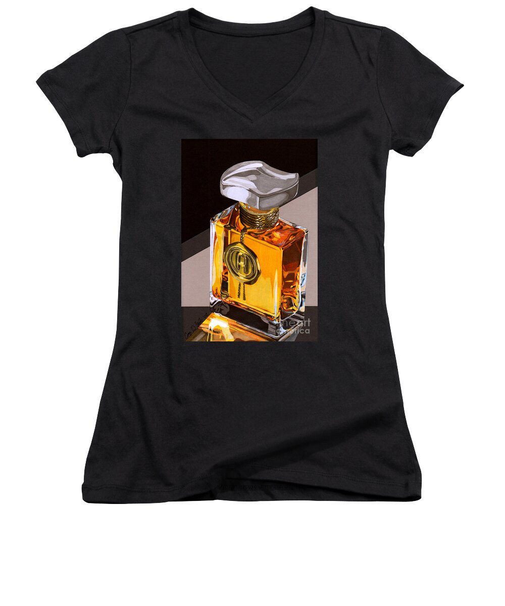 Perfume Women's V-Neck featuring the drawing Scent Of Heaven by Cory Still