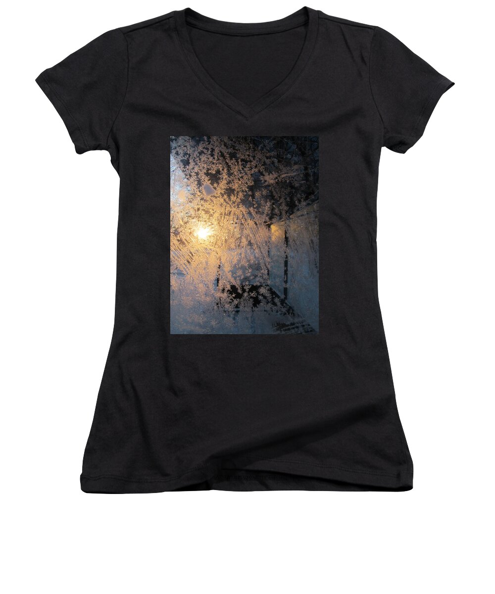 Winter Women's V-Neck featuring the photograph Shines Through And Illuminates The Day by Rosita Larsson