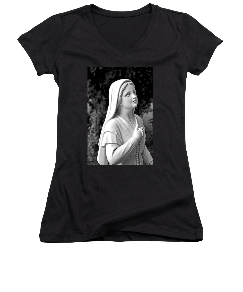 Black Women's V-Neck featuring the photograph Shrine in Maine by Phyllis Meinke