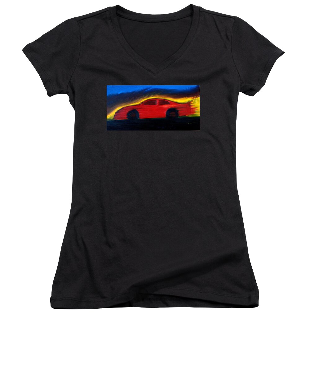 Race Women's V-Neck featuring the painting Some Have Seen the Air by Stacy C Bottoms