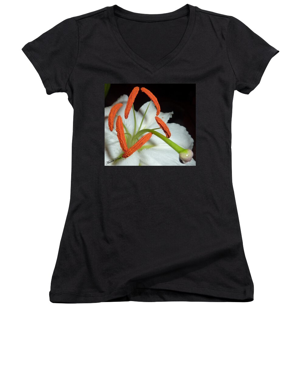 White Women's V-Neck featuring the photograph The Power 3 by Michele Penn