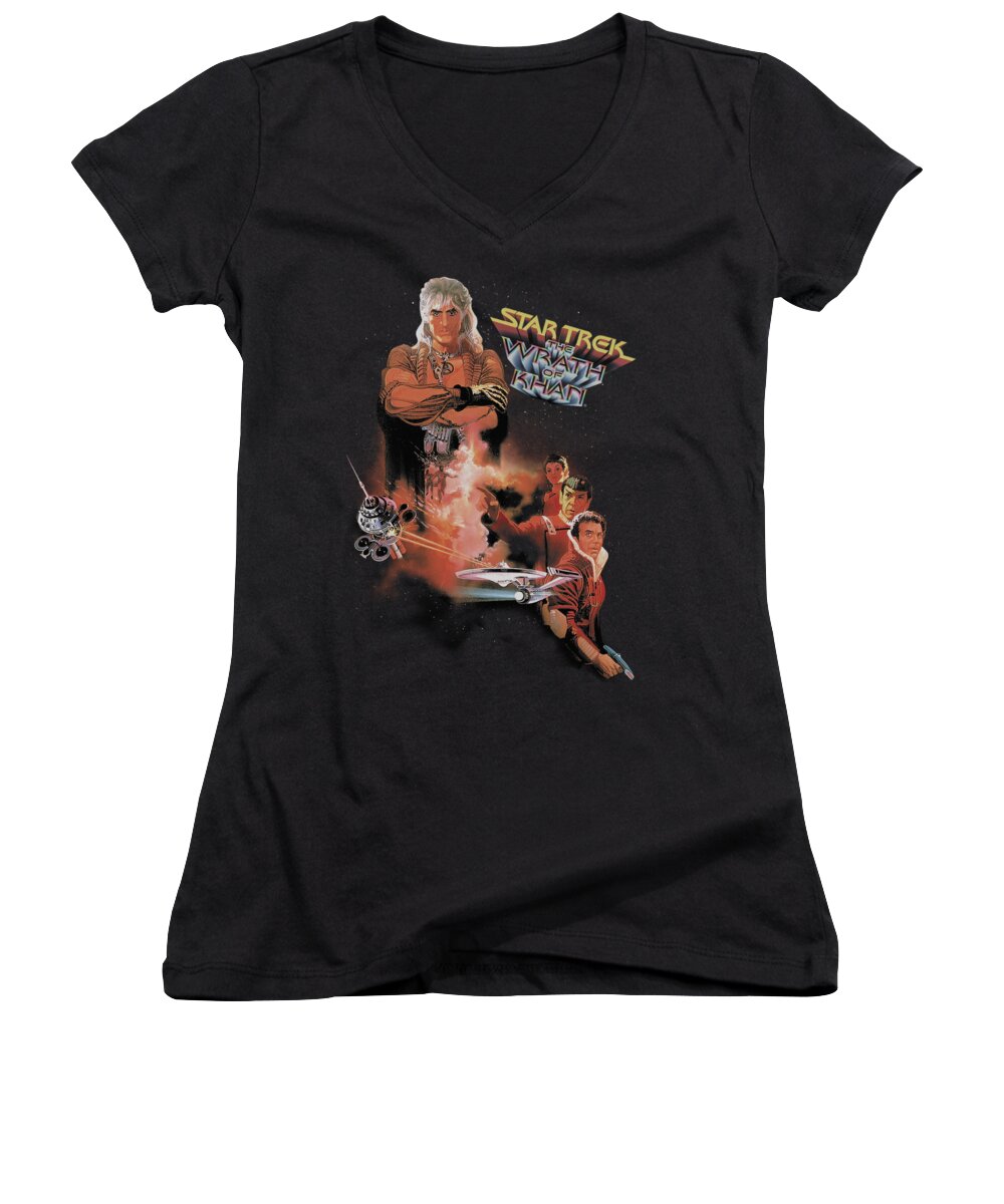 Star Trek Women's V-Neck featuring the digital art Star Trek - Wrath Of Khan(movie) by Brand A