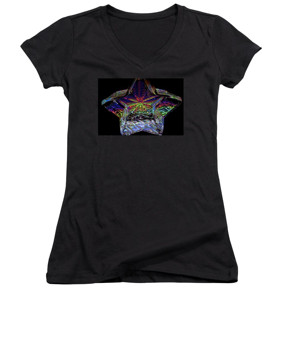Neon Women's V-Neck featuring the photograph Starlight by Norma Brock