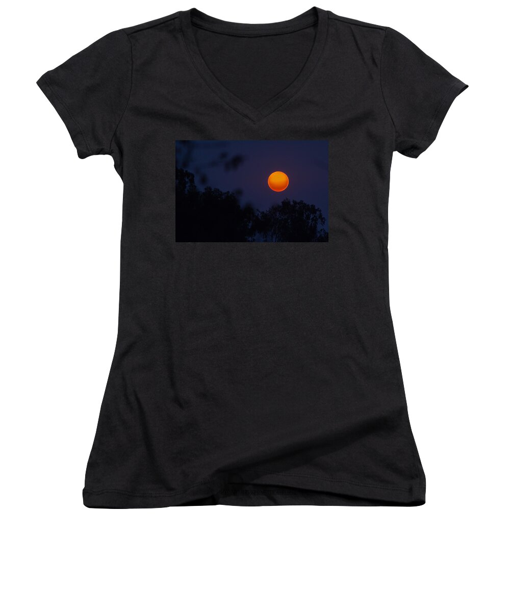 Morning Women's V-Neck featuring the photograph Sunrise by SAURAVphoto Online Store