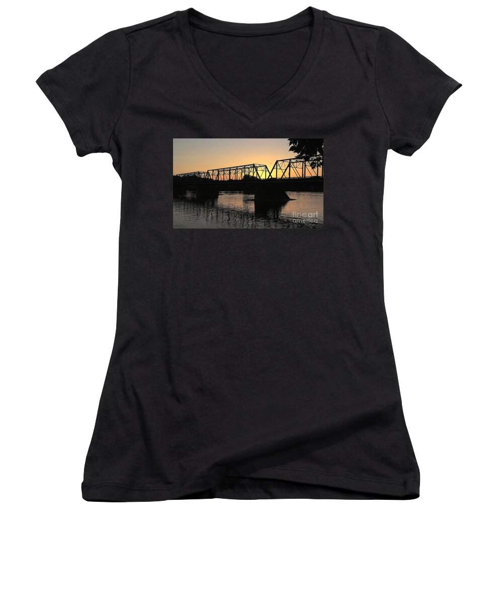 Birds Women's V-Neck featuring the photograph Sunset in June by Christopher Plummer