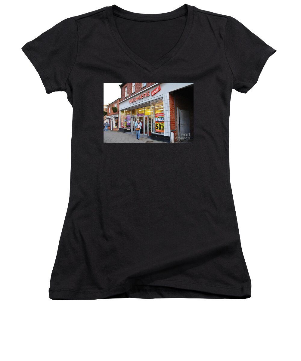Local Women's V-Neck featuring the photograph Tenterden Woolworths store by David Fowler