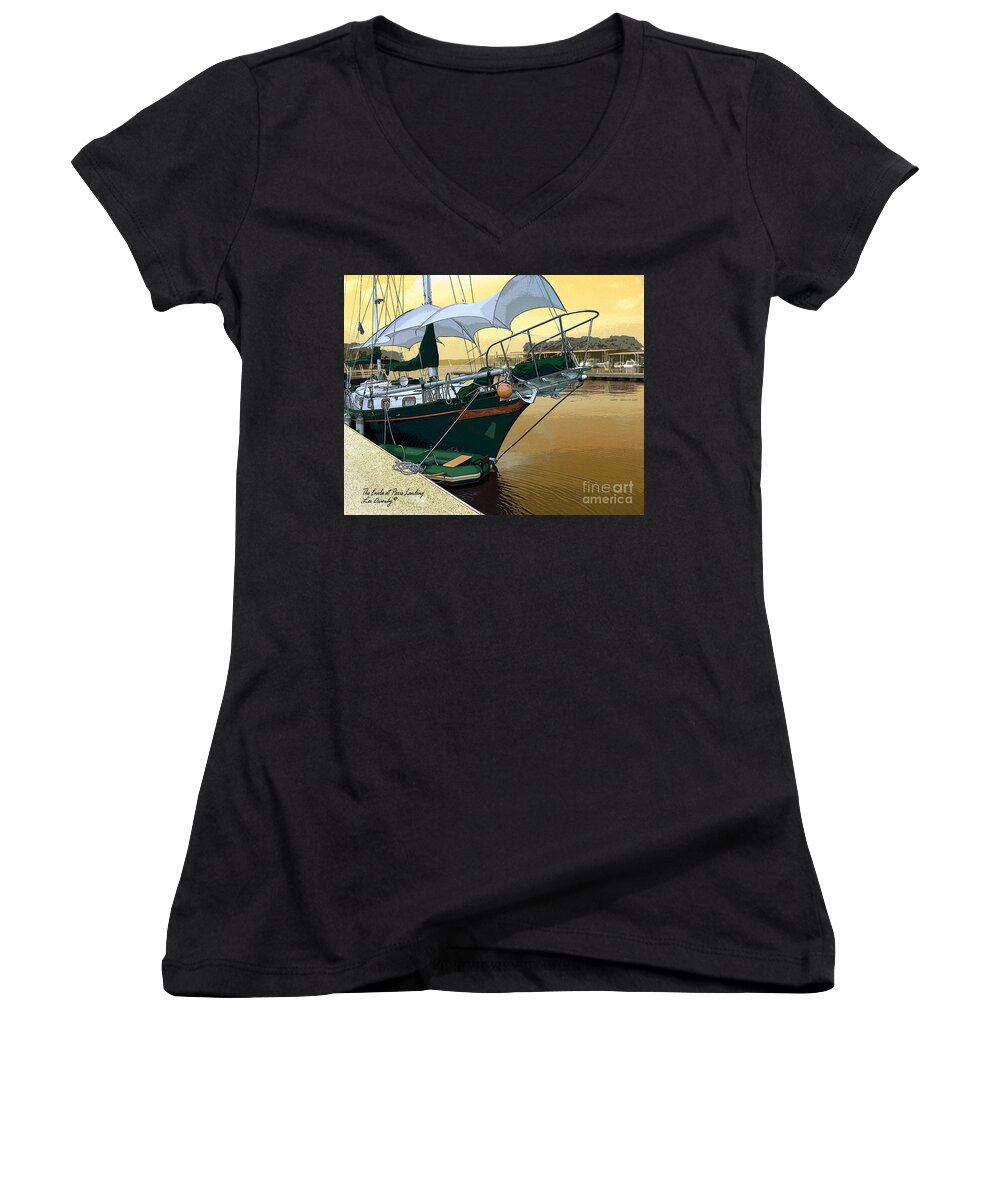 Boat Women's V-Neck featuring the photograph The Enola at Paris Landing by Lee Owenby