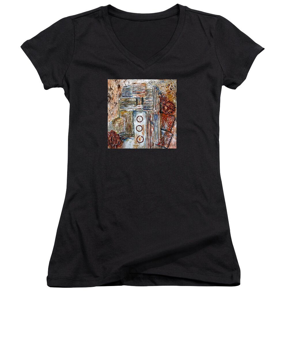 The Old Mine Women's V-Neck featuring the mixed media The Old Mine by Bellesouth Studio