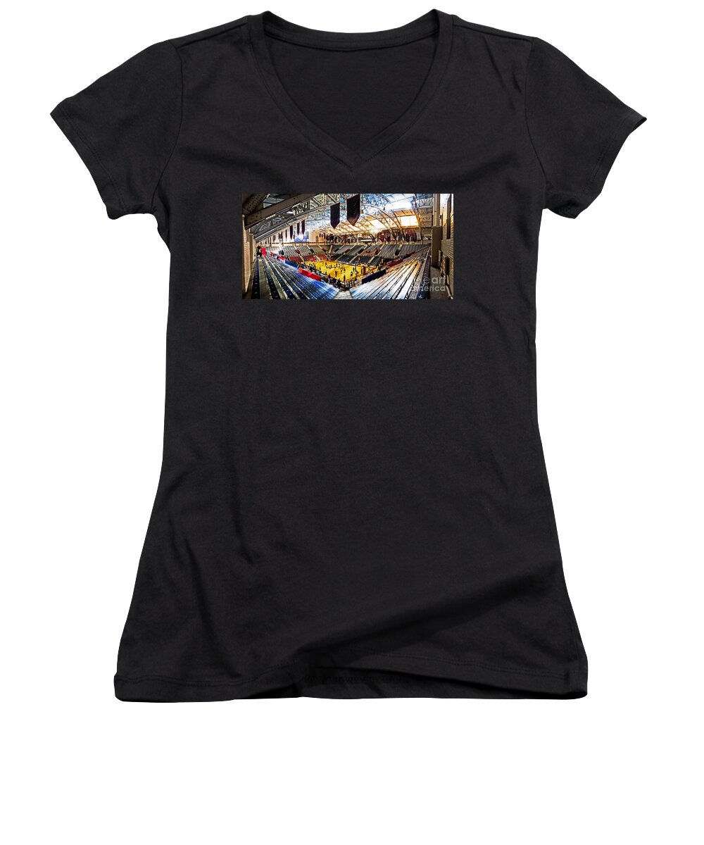 College Women's V-Neck featuring the photograph The Palestra In The Afternoon by Tom Gari Gallery-Three-Photography