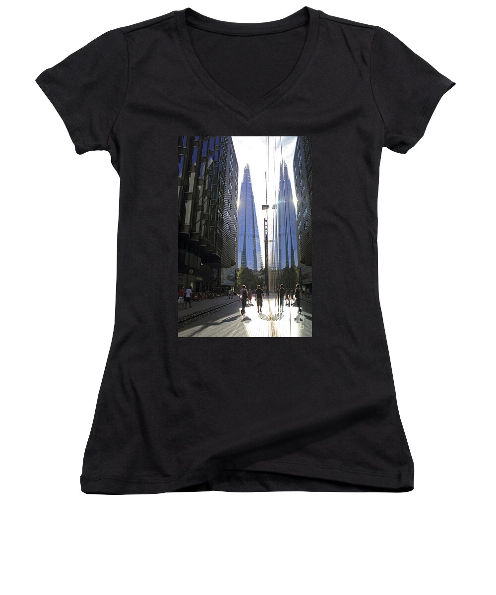 The Women's V-Neck featuring the photograph The Shard London by Julia Gavin