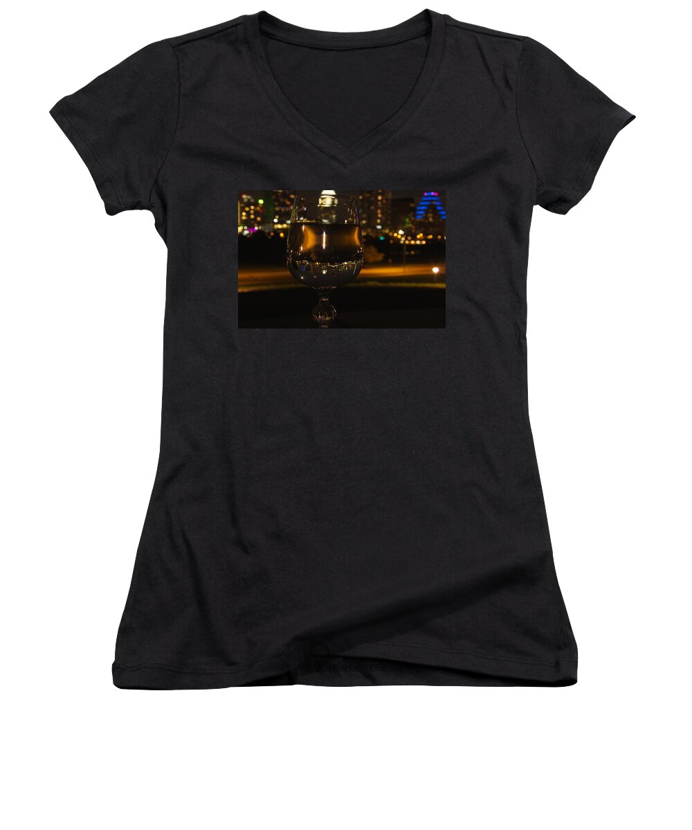 Austin Women's V-Neck featuring the photograph Toast on the Town by Dave Files