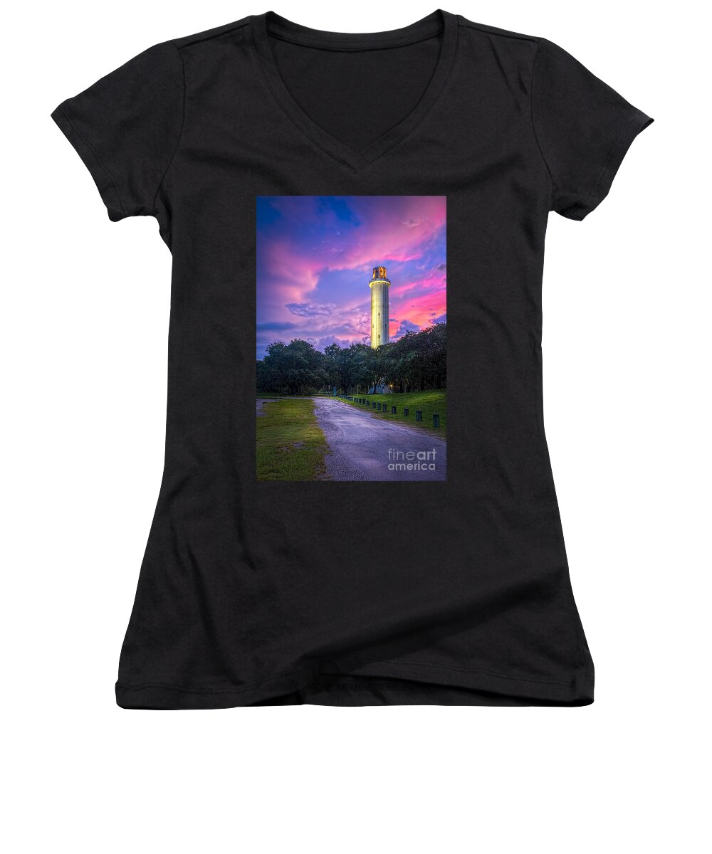 Tower Women's V-Neck featuring the photograph Tower in Sulfur Springs by Marvin Spates