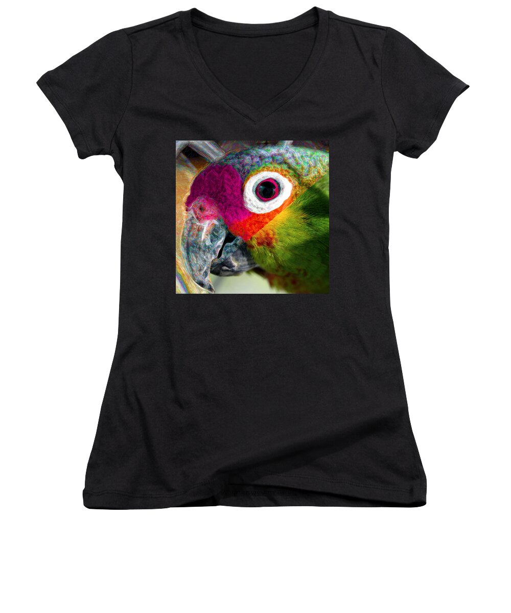 Parrot Women's V-Neck featuring the photograph Transformer Group Logo 4 by Rory Siegel