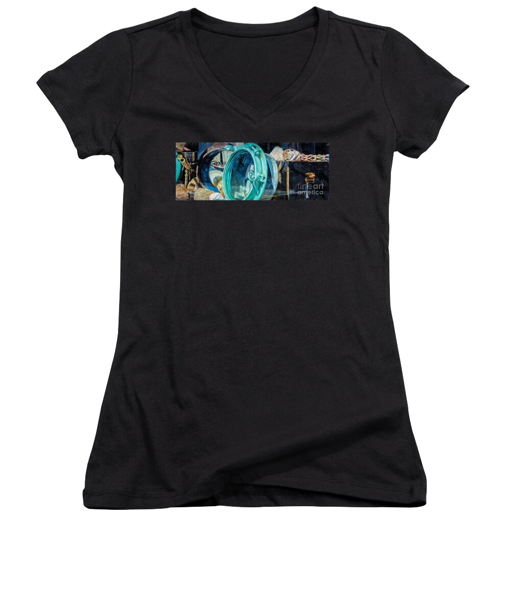 Window Women's V-Neck featuring the photograph Treasures of the Sea by Kathleen K Parker