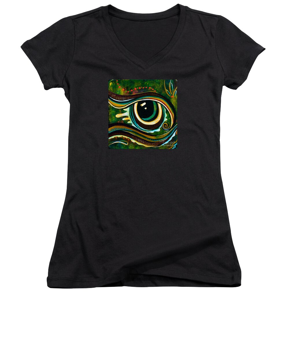 Third Eye Painting Women's V-Neck featuring the painting Unique Spirit Eye by Deborha Kerr