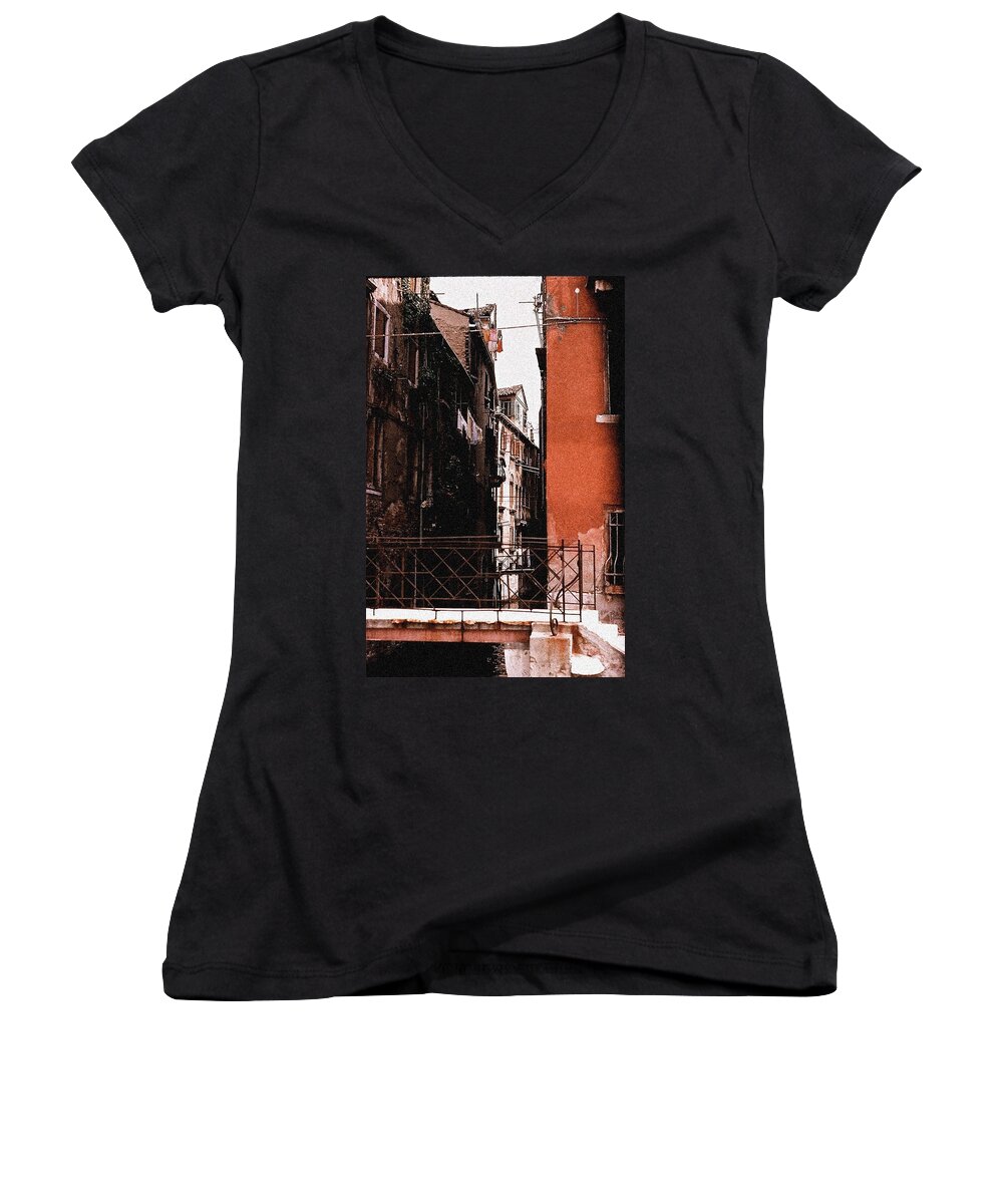 Venice Women's V-Neck featuring the photograph A Chapter In Venice by Ira Shander