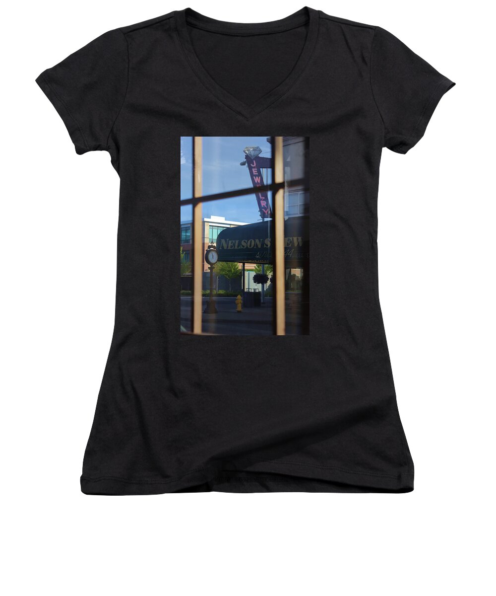 Auburn Washington Women's V-Neck featuring the photograph View from the window Auburn Washington by Cathy Anderson