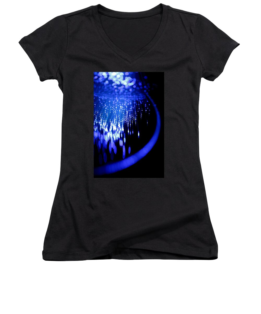 Abstract Women's V-Neck featuring the photograph Walking on the Moon by Dazzle Zazz