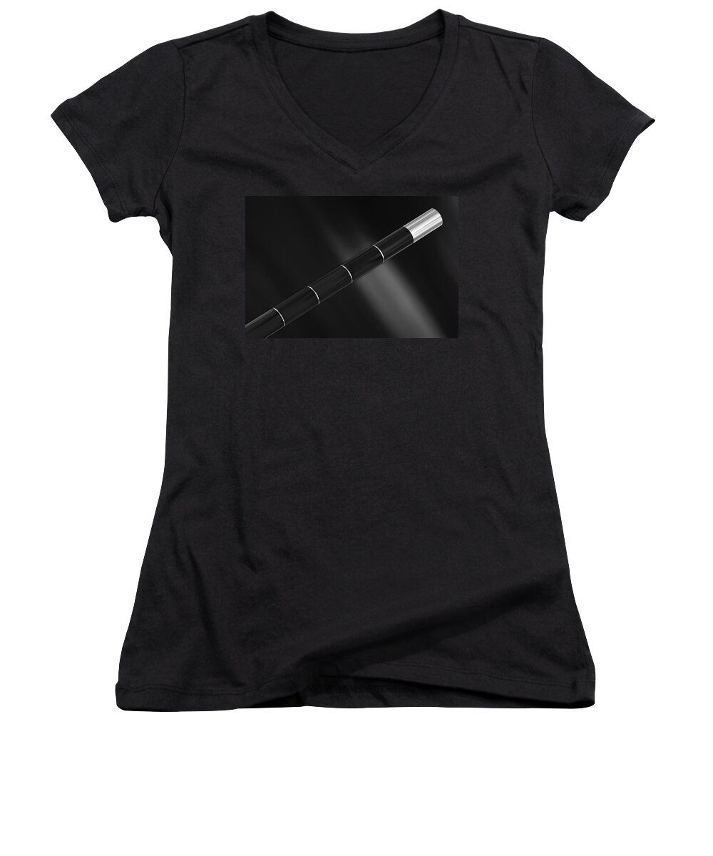 Abstract Women's V-Neck featuring the photograph Wand by Ian Good