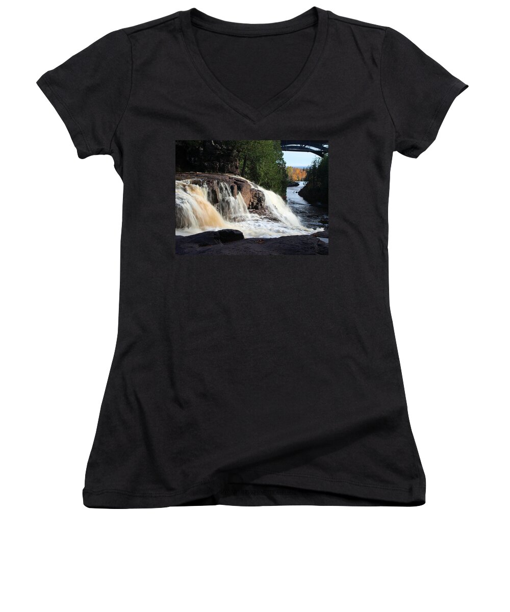 Jim Women's V-Neck featuring the photograph Winding Falls by James Peterson