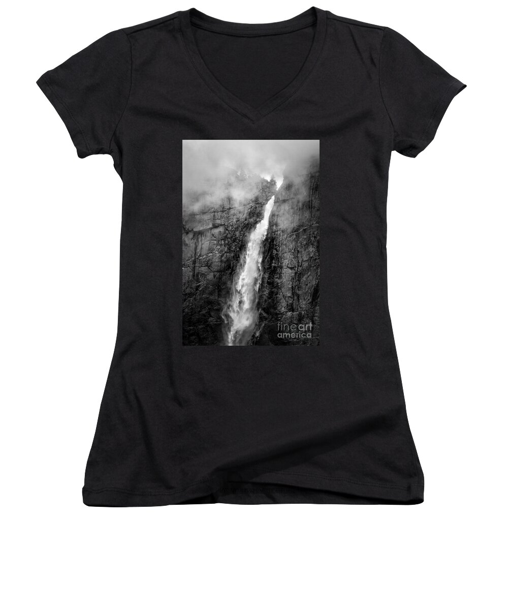 Yosemite Women's V-Neck featuring the photograph Yosemite Fall by Anthony Michael Bonafede
