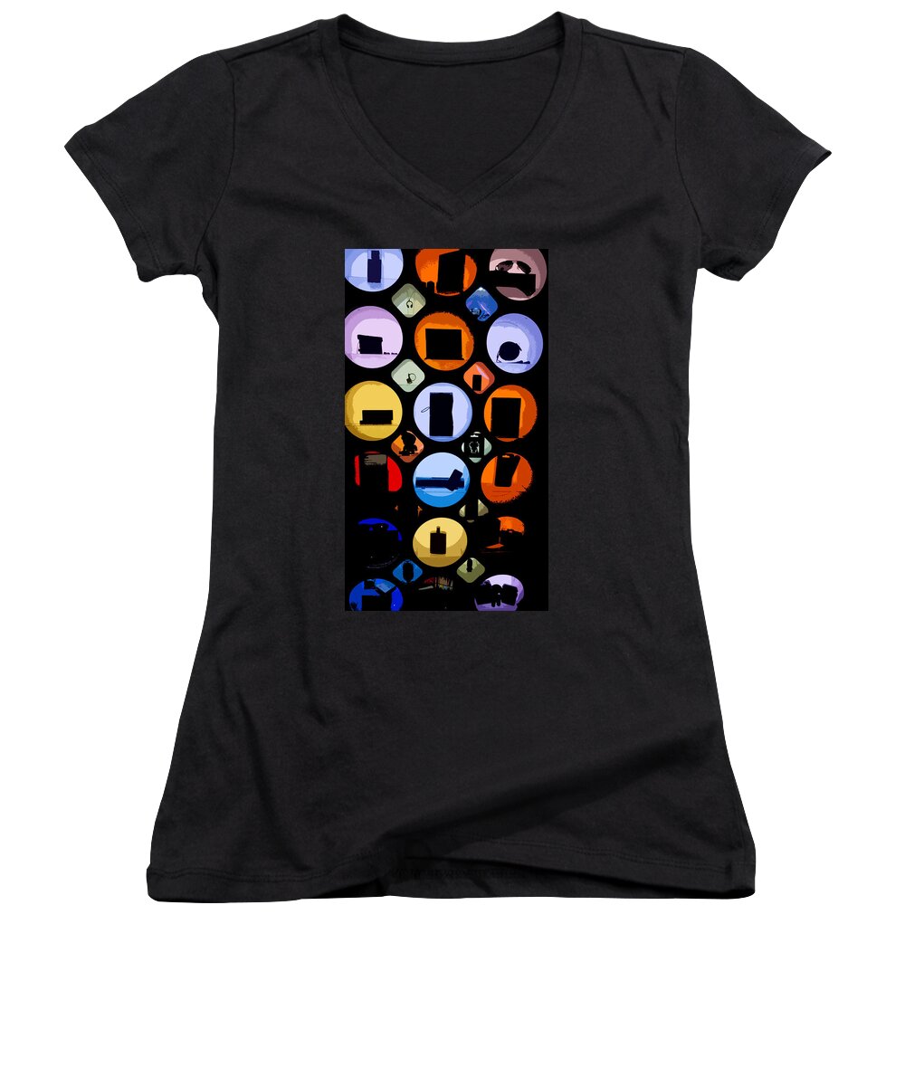 Abstract Photo Women's V-Neck featuring the digital art Abstract Stuff by Susan Stone