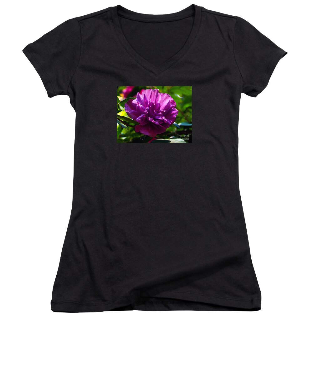 Flower Painting Women's V-Neck featuring the painting Althea II by Patricia Griffin Brett