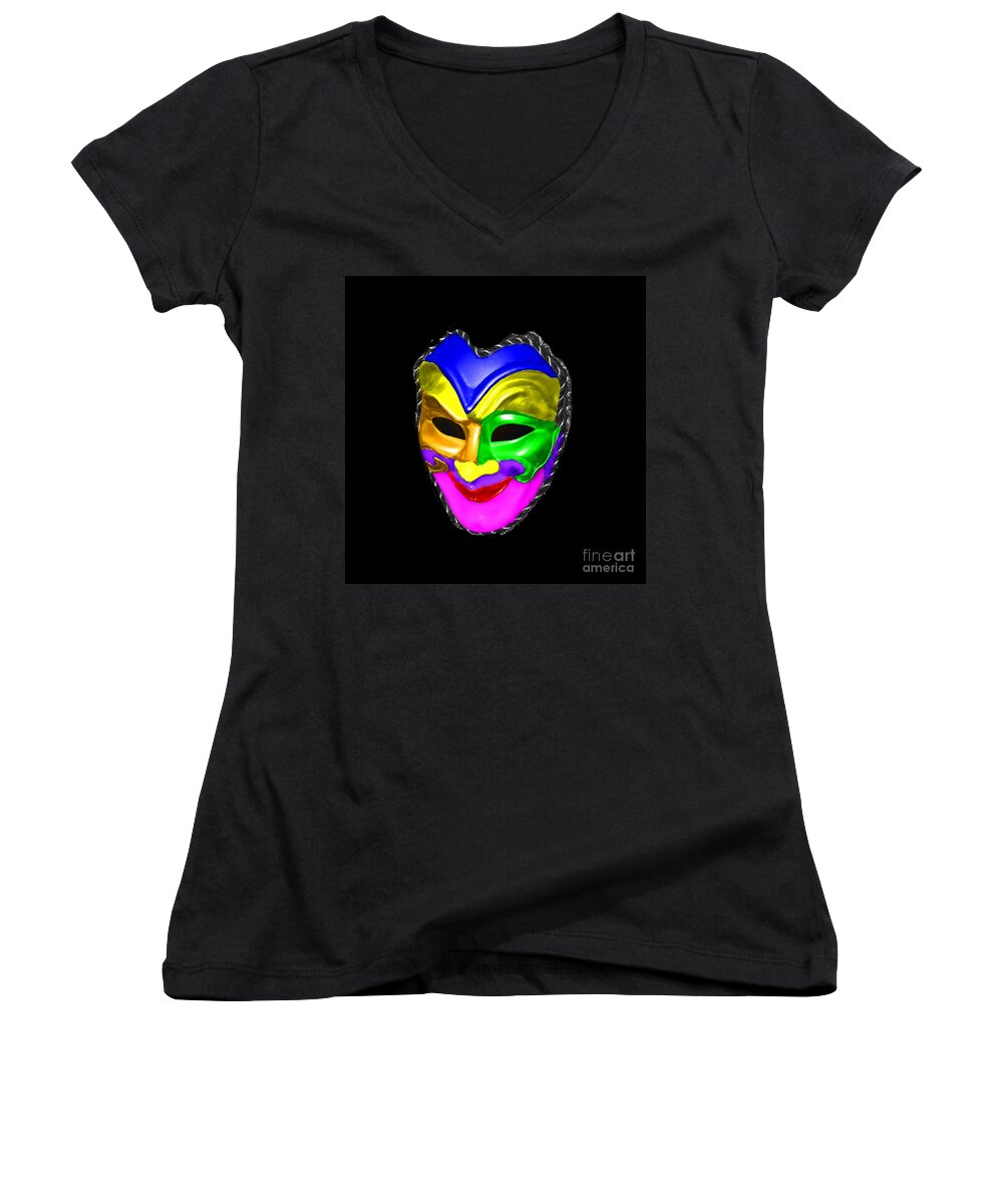 Melbourne Women's V-Neck featuring the photograph Carnival Mask by Blair Stuart