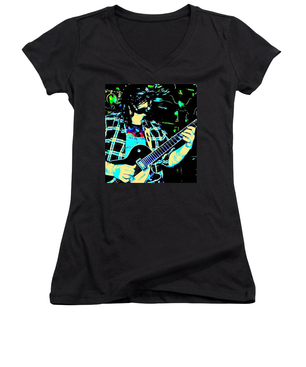 Band Women's V-Neck featuring the photograph Coyote Bill by Chris Berry