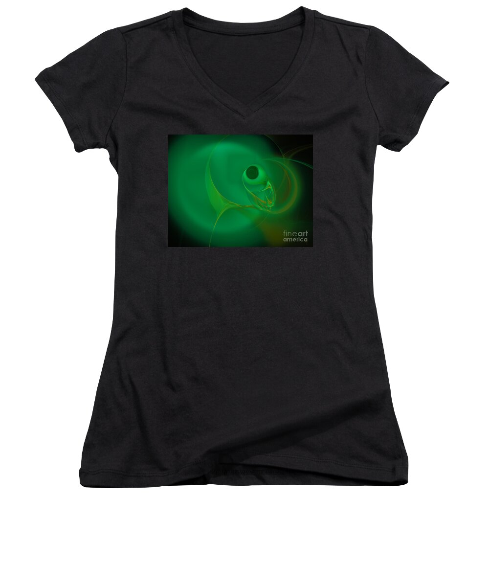 Eye Of The Fish Women's V-Neck featuring the digital art Eye of the Fish by Victoria Harrington