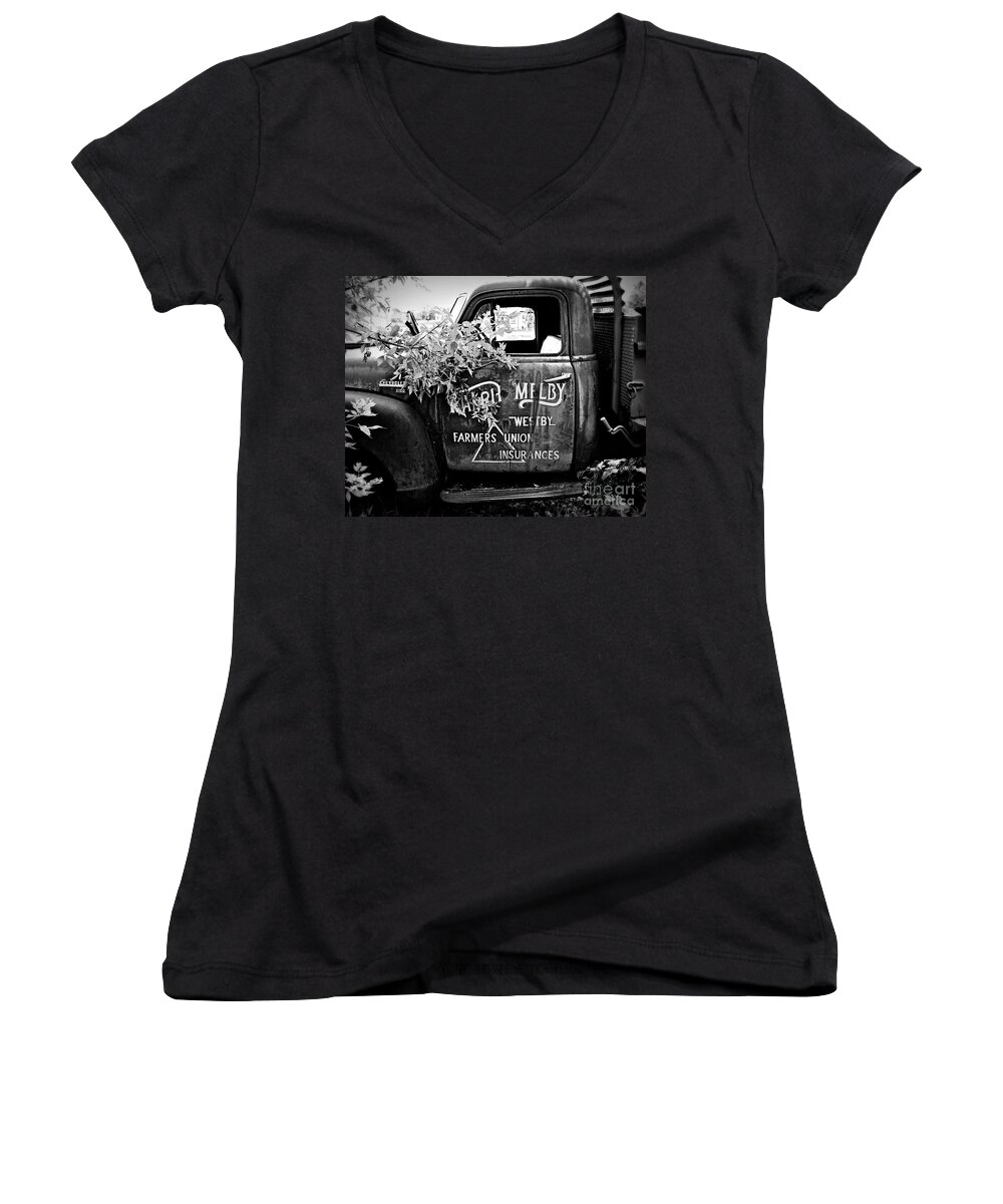 Truck Women's V-Neck featuring the photograph Farmers Union Truck 4 by Perry Webster