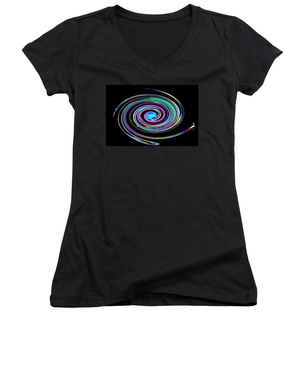 Abstract Women's V-Neck featuring the photograph In A Whirl by Steve Purnell