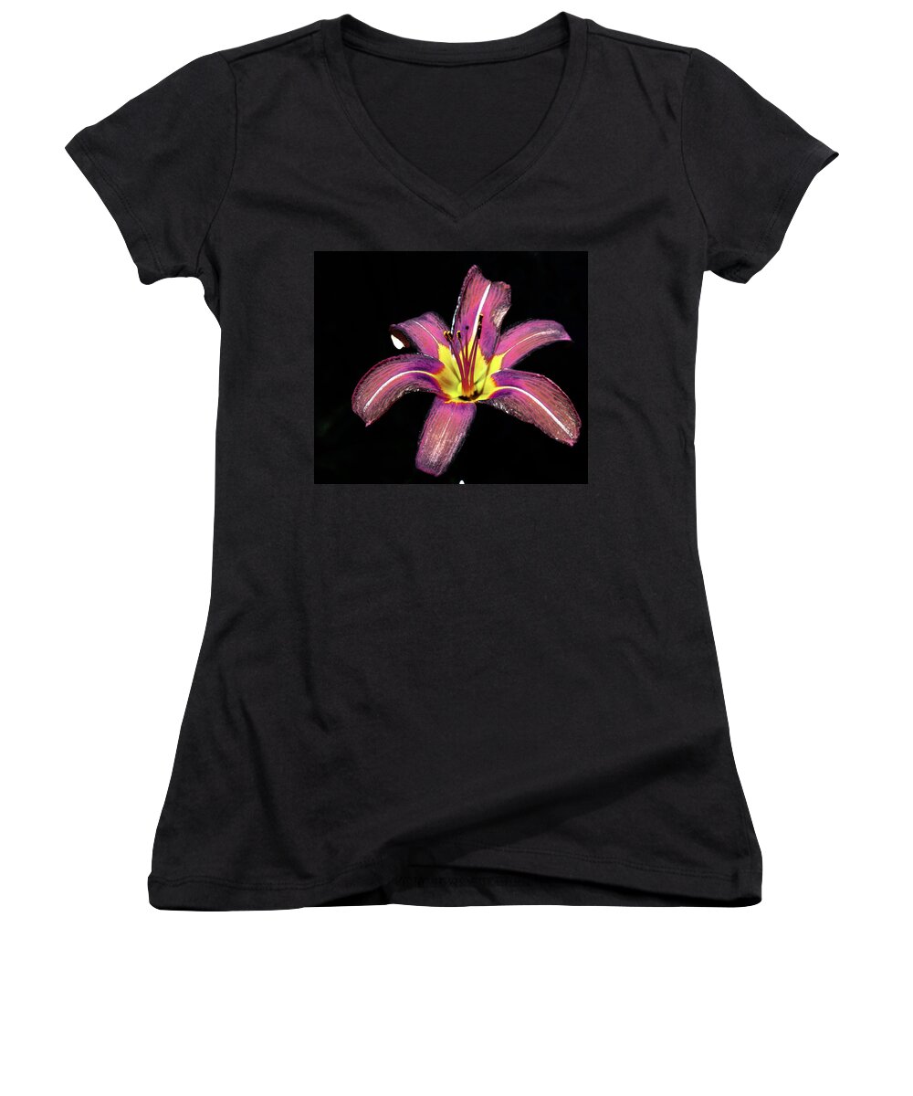 Flower Women's V-Neck featuring the photograph Intense by Bob Johnson