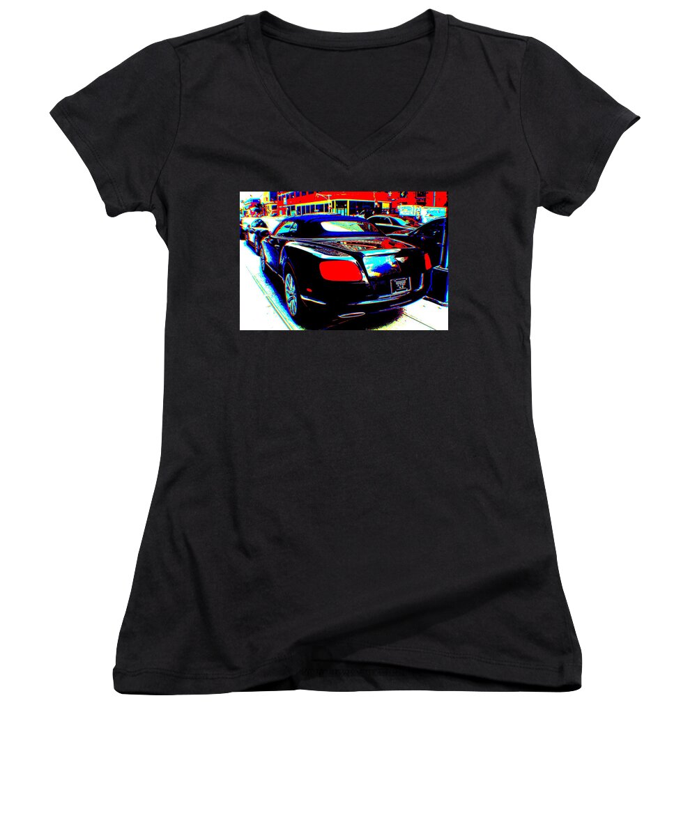 Digital Arts Women's V-Neck featuring the digital art Living in a movie by Rogerio Mariani