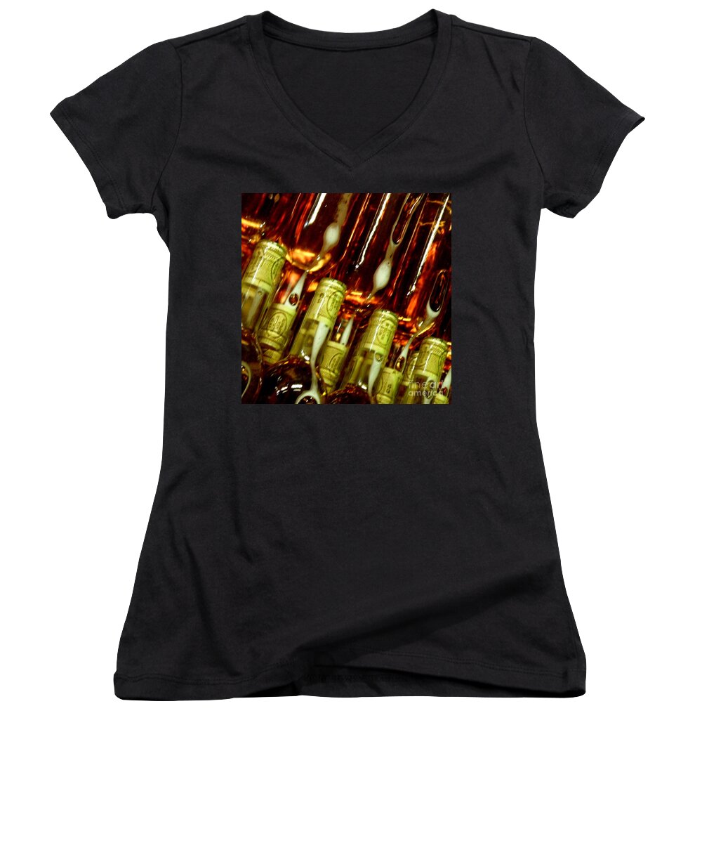 Bottles Women's V-Neck featuring the photograph New Wine by Lainie Wrightson