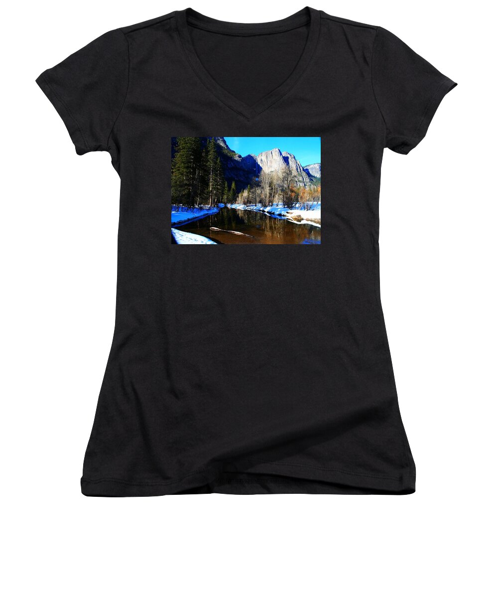 Yosemite Women's V-Neck featuring the photograph Over the Meadow by Phil Cappiali Jr