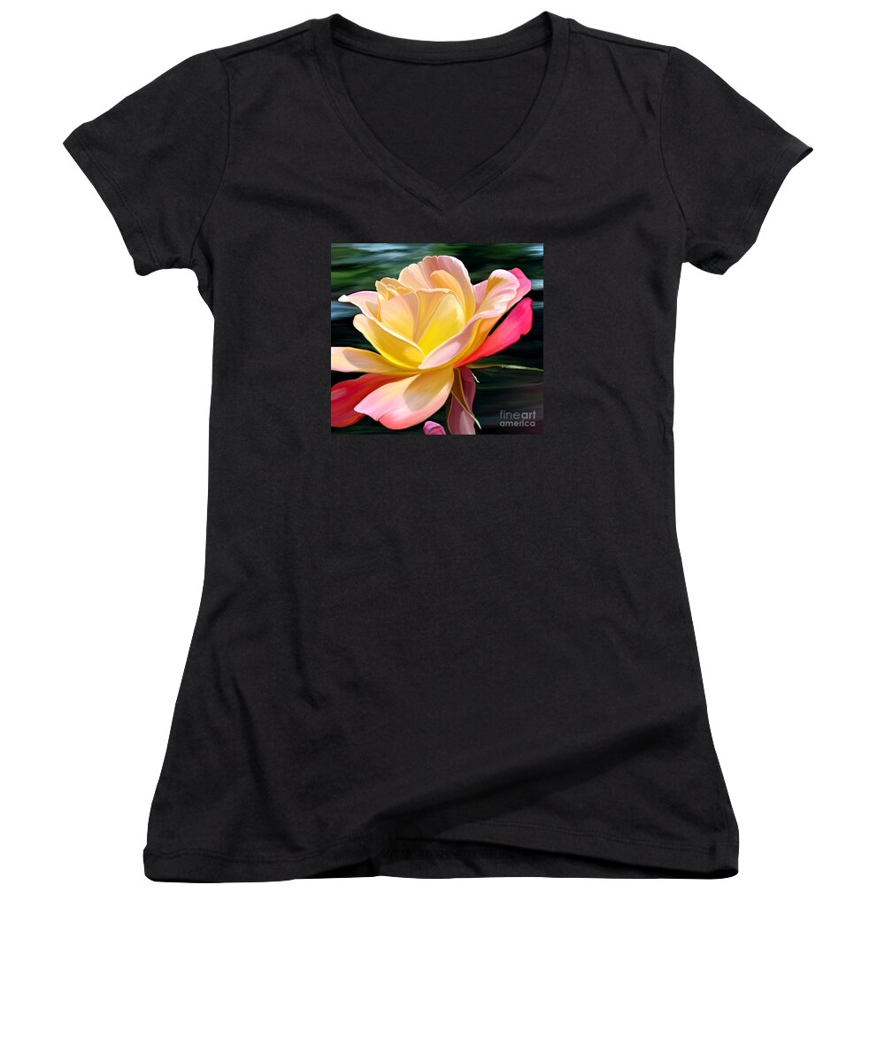 Fine Art Women's V-Neck featuring the painting Peace by Patricia Griffin Brett